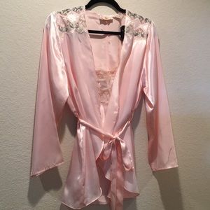 Robe with cami and tap pants set